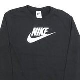 NIKE Mens Black Crew Neck S Cotton Blend Sweatshirt Athletic Casual Pullover