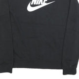 NIKE Mens Black Crew Neck S Cotton Blend Sweatshirt Athletic Casual Pullover