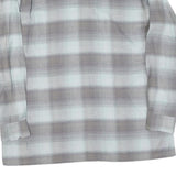 Mens Grey & White Check Cotton Shirt L Casual Classic Button-Up