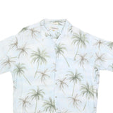 CAMPIA Mens Blue & Green Palm Tree Print Rayon Shirt L Summer Beach Casual