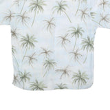 CAMPIA Mens Blue & Green Palm Tree Print Rayon Shirt L Summer Beach Casual