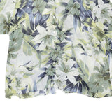 KINGFIELD Womens Green Printed Blouse Short Sleeve Collared 2XL Relaxed Fit
