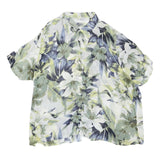 KINGFIELD Womens Green Printed Blouse Short Sleeve Collared 2XL Relaxed Fit