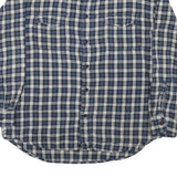 BLUE EDGE Mens Blue & Cream Checked Shirt L Cotton Blend Button Closure Casual