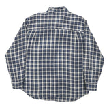 BLUE EDGE Mens Blue & Cream Checked Shirt L Cotton Blend Button Closure Casual