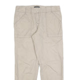 ANN TAYLOR Womens Cotton Blend Beige Regular Straight Trousers W30 L27 Casual