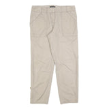 ANN TAYLOR Womens Cotton Blend Beige Regular Straight Trousers W30 L27 Casual