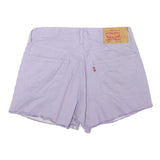 LEVI'S Womens Shorts Lilac Casual Plain L W32 Cotton Blend Frayed Hem