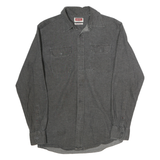 WRANGLER Mens Grey Cotton Shirt M Casual Button Front Long Sleeve