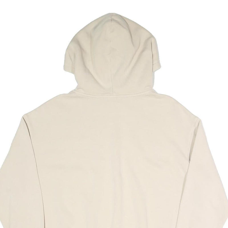 NIKE Womens Beige Cotton Blend Pullover Hoodie M Minimal Logo Casual Wear