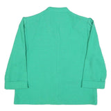 LESLIE FAY Womens Green Basic Top 3/4 Sleeve Band Collar M Cotton Blend