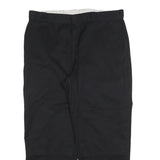 DICKIES Mens Cotton Blend Black Relaxed Straight Trousers W42 L32 Workwear Zip