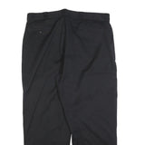 DICKIES Mens Cotton Blend Black Relaxed Straight Trousers W42 L32 Workwear Zip