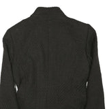ZARA Womens Black Button Cotton Blend Jacket L Woven Sophisticated Elegant