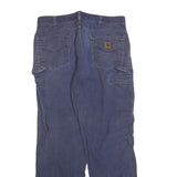 CARHARTT Mens Cotton Blend Blue Loose Straight Trousers W36 L34 Workwear Zip