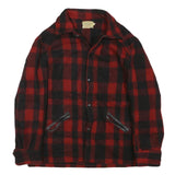 SKOOKUM Mens Red & Black Check Button Jacket M Cotton Blend Classic Fit