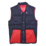 CASSIN Womens Navy & Red Puffer Jacket S Polyester Blend Zip Block Colour