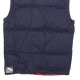 CASSIN Womens Navy & Red Puffer Jacket S Polyester Blend Zip Block Colour