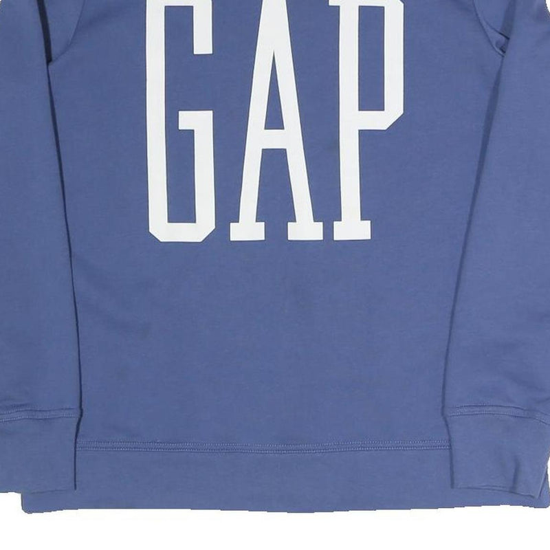 GAP Mens Blue Crew Neck Sweatshirt S Cotton Blend Logo Pullover Casual
