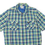 JACK WOLFSKIN Mens Blue Green White Check Shirt 2XL Casual Outdoor Checkered