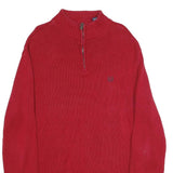 CHAPS Mens Red Pullover Plain Crew Neck Basic Knit XL Cotton Sweater Jumper