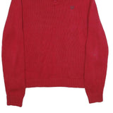 CHAPS Mens Red Pullover Plain Crew Neck Basic Knit XL Cotton Sweater Jumper