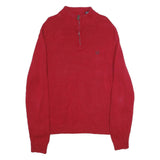 CHAPS Mens Red Pullover Plain Crew Neck Basic Knit XL Cotton Sweater Jumper