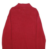 CHAPS Mens Red Pullover Plain Crew Neck Basic Knit XL Cotton Sweater Jumper