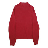 CHAPS Mens Red Pullover Plain Crew Neck Basic Knit XL Cotton Sweater Jumper