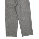 PRENON ASSHU Womens Grey Regular Straight Trousers W26 L24 Classic Zip Pocketed