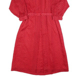 YOUR 6TH SENSE Womens Red Polka Dot Day Polyester Shirt Dress S Button Collar