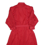 YOUR 6TH SENSE Womens Red Polka Dot Day Polyester Shirt Dress S Button Collar