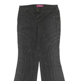 THALIA SODI Womens Jeans Black Regular Flared Denim Dark W32 L32 Stylish Stitch