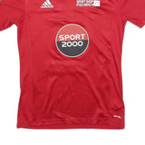 ADIDAS Mens Red & White Sport Shop Fischbach Graphic T-Shirt S Short Sleeve