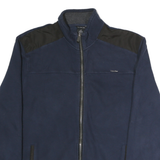 CALVIN KLEIN Mens Navy Blue Cotton Zip Jacket L Casual Comfort Everyday Wear