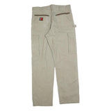WRANGLER Mens Relaxed Beige Cargo Trousers W35 L34 Cotton Blend Zip Pockets