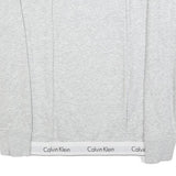 CALVIN KLEIN Womens Grey Sweatshirt Crew Neck S Logo Trim Pullover Cotton Blend
