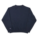CHAMPION Mens Navy Blue Crew Neck S Cotton Blend Logo Sweatshirt Casual
