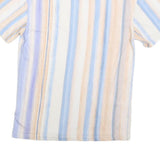 KARL KANI Mens Blue & Beige Striped T-Shirt XXS Short Sleeve Crew Neck Casual