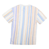 KARL KANI Mens Blue & Beige Striped T-Shirt XXS Short Sleeve Crew Neck Casual