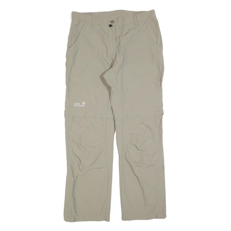 JACK WOLFSKIN Womens Polyester Beige Regular Straight Trousers W32 L31 Outdoor