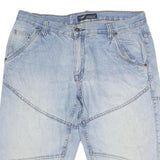 ARIZONA JEAN COMPANY Mens Light Blue Denim Casual Shorts M W36 Casual Fit