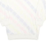 LADY ANNE Womens White Pastel Patterned Jumper Crew Neck Basic Knit L Casual