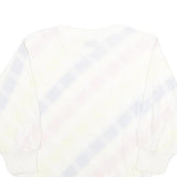 LADY ANNE Womens White Pastel Patterned Jumper Crew Neck Basic Knit L Casual