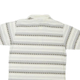 PALMLAND Mens Cream & Black Geometric Short Sleeve Polo Shirt M Cotton Blend