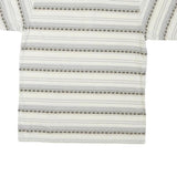 PALMLAND Mens Cream & Black Geometric Short Sleeve Polo Shirt M Cotton Blend