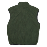 THE NORTH FACE Mens Green Fleece Vest L Polyester Blend Outdoor Zip Pockets