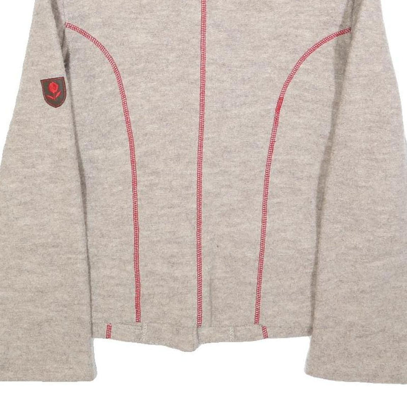 SPIETH & WENSKY Womens Beige Wool Button Jacket UK 12 Plain Classic Tailored