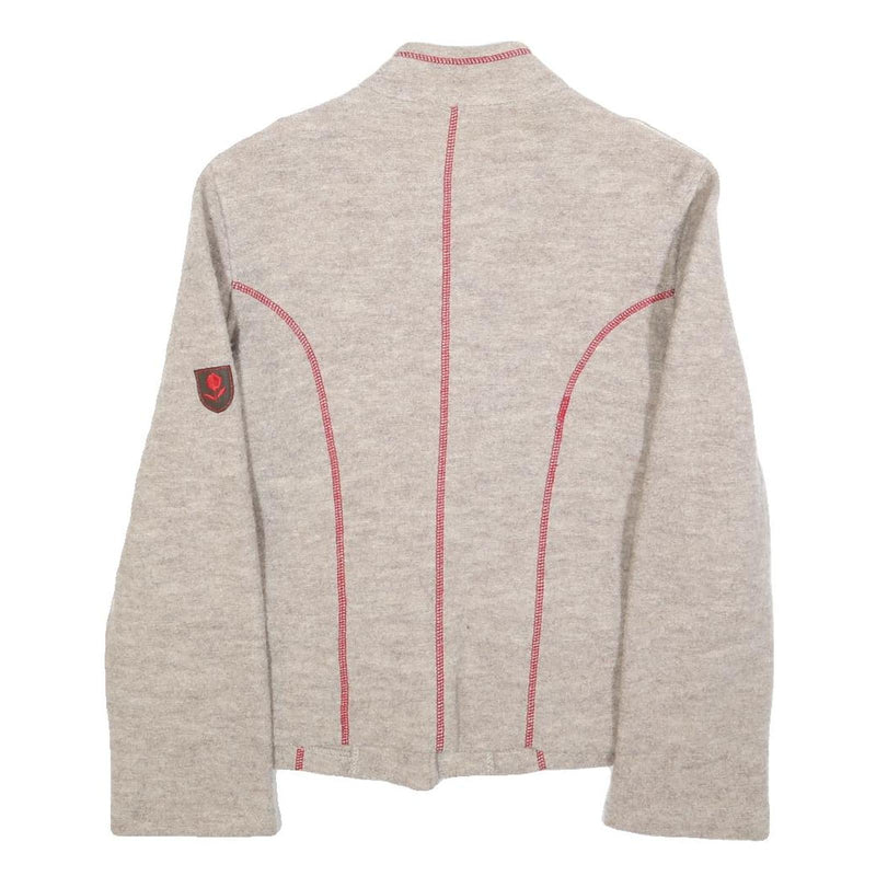 SPIETH & WENSKY Womens Beige Wool Button Jacket UK 12 Plain Classic Tailored