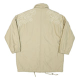 HIGHLANDS Womens Beige Embroidered Button Jacket XL Polyester Blend Plain